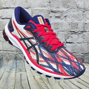 ASICS GT-1000 9 USA Women’s 11 White Blue Red Running Shoes 1012A977 Patriotic